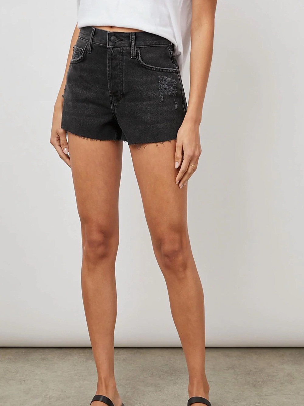 Rails Fairfax Short in 25 -  High-Rise Black Denim Women’s Shorts